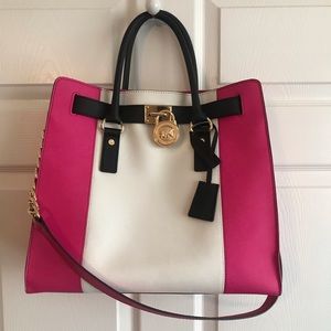 ❌SOLD❌ Michael Kors Large Hamilton (Pink/White)